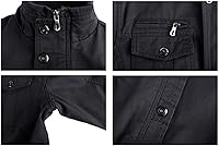 Vista 5 de CRYSULLY - Chaqueta de invierno de forro polar para hombre, estilo informal, con varios bolsillos, abrigo de campo