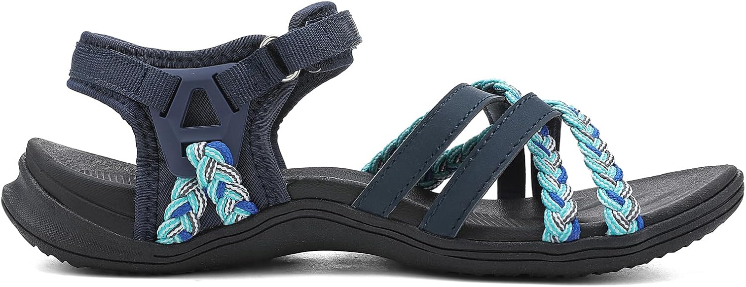 UBFEN Womens Hiking Comfort Sport Sandals Beach Vacation Camping Casual Sport Sandals with Adjustable Straps and Arch Support - Image 5