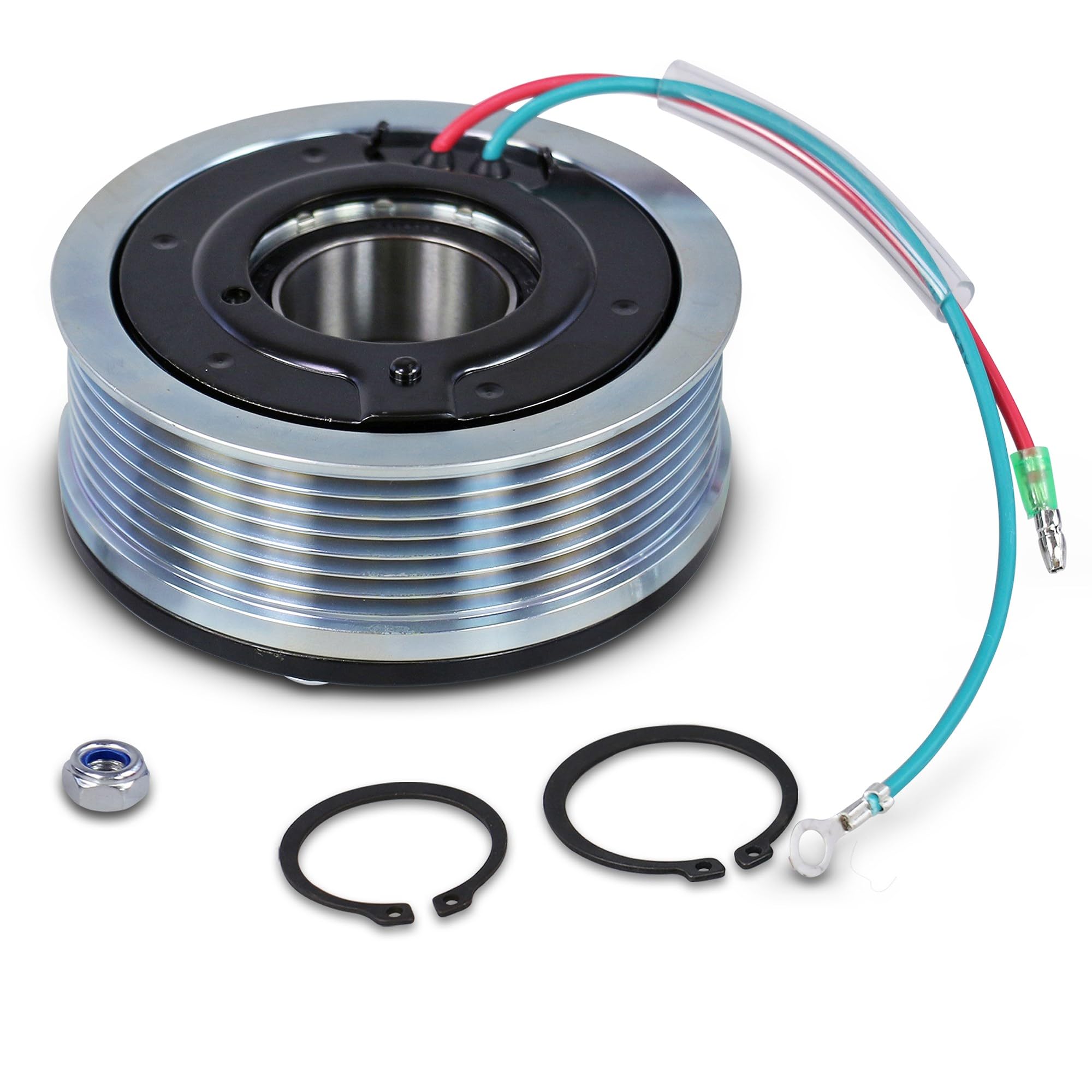 BESTPRICE 1x Polea con cojinete, 1x solenoide con enchufe, 1x placa de presión, COMPATIBLE CON - HONDA CI6C 8 Hatchback (FN, FK), CI6C 8 Notchback (FD, FA), CR-V 3 (RE_), FR-V (BE)