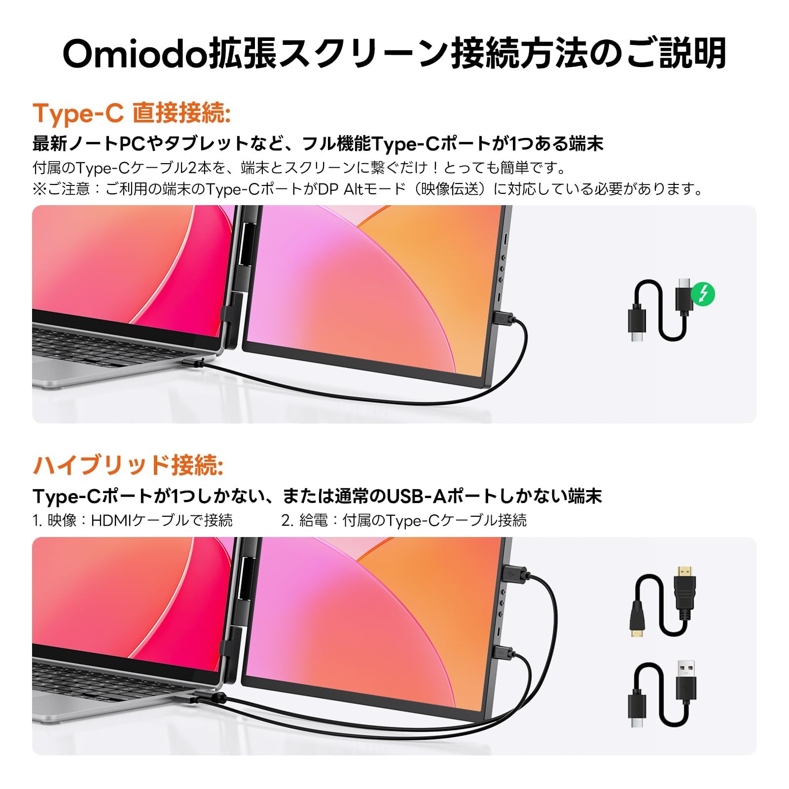 Amazon.co.jp: デュアルモニター Omiodo 14.1インチ 1200P FHD