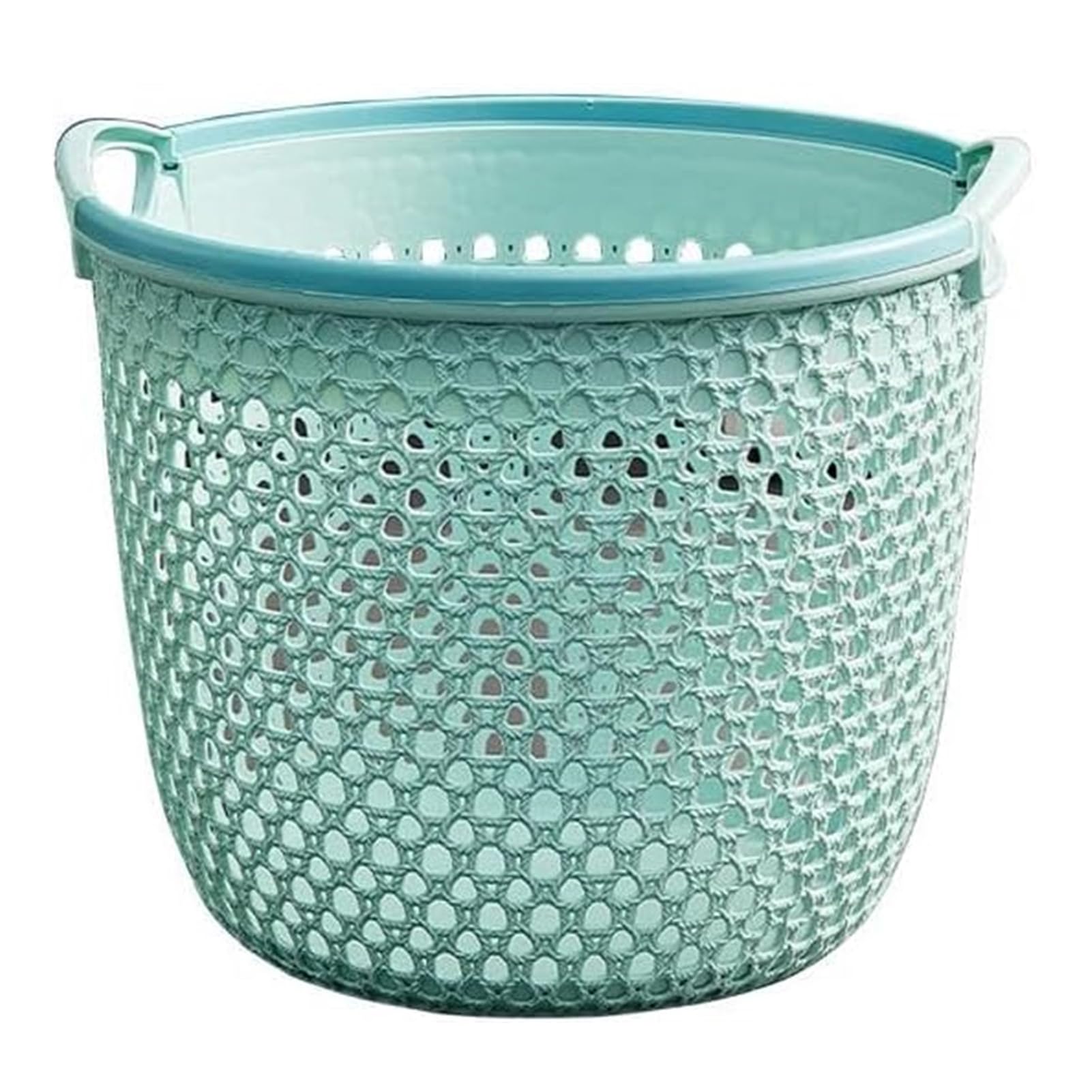 ulafbwur Laundry Basket Plastic, Washing Baskets for Laundry, Small Laundry Basket with Dual Handles Bathroom Dirty Clothes Storage Basket Light Blue M