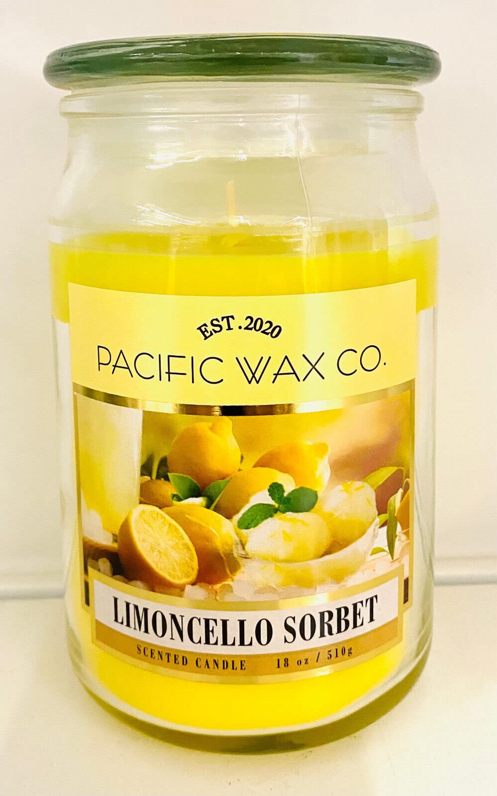 Pacific Wax Co Scented Candle Jar Fragranced Candles Glass Jars Gift  18oz510g Limoncello Sorbet