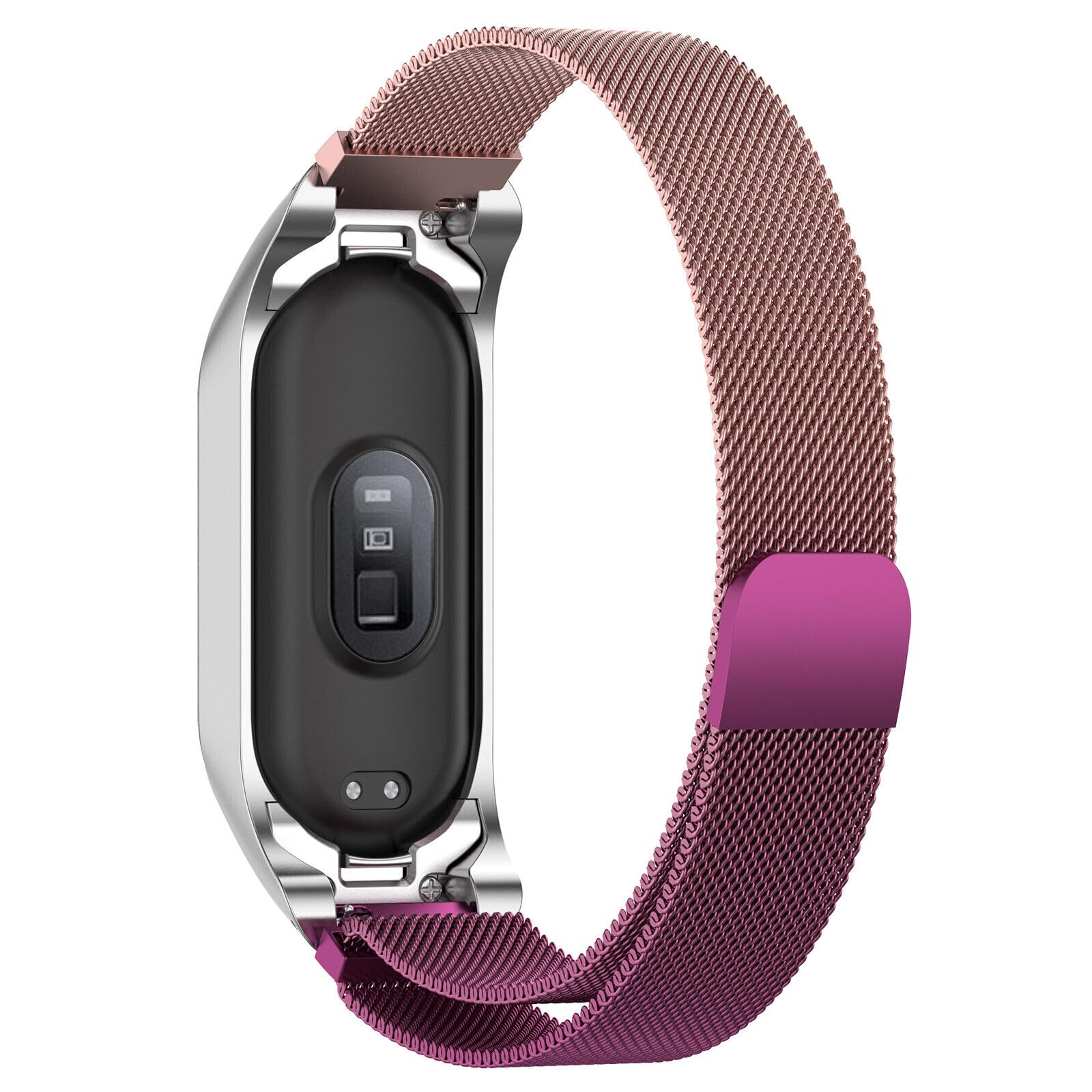 Panda Bobo Metal Strap for Xiaomi Mi Band 7/7 NFC Milanese Magnetic Strap Bracelet Wrist Strap Replacement (Pink+Rose+SIlver) - Image 2