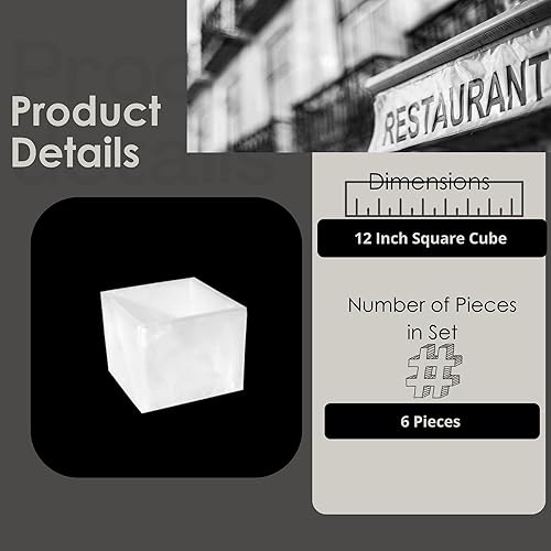 Miniatura 2 de Steelite Kenny Mack - Caja elevadora cuadrada de resina, vitrina de cubo liso para mesa de alimentos, servidor de plataforma para banquetes