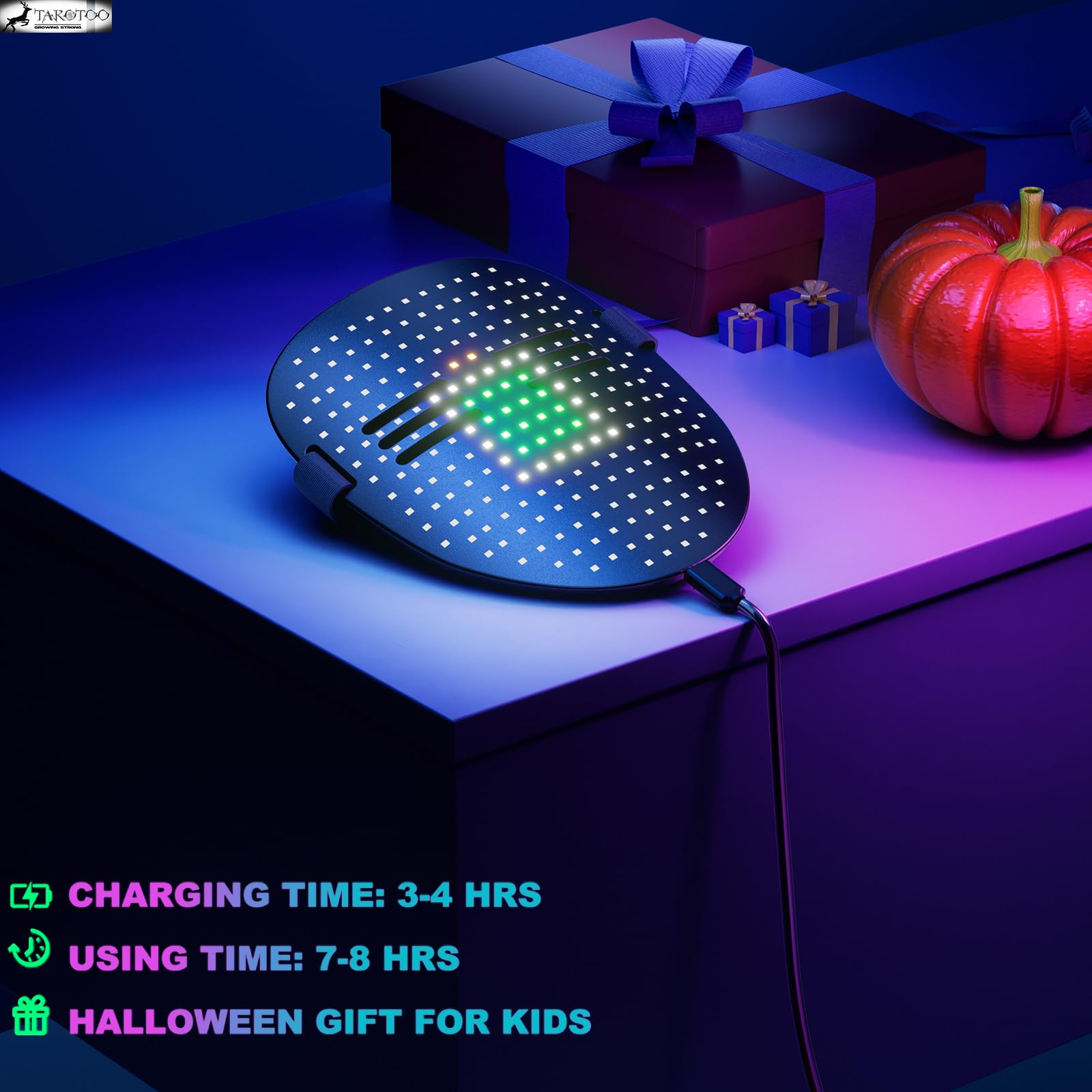 Tarotoo LED Mask for Costume LED Mask Halloween, 50 Faces Transforming with Gesture Sensing - Image 4
