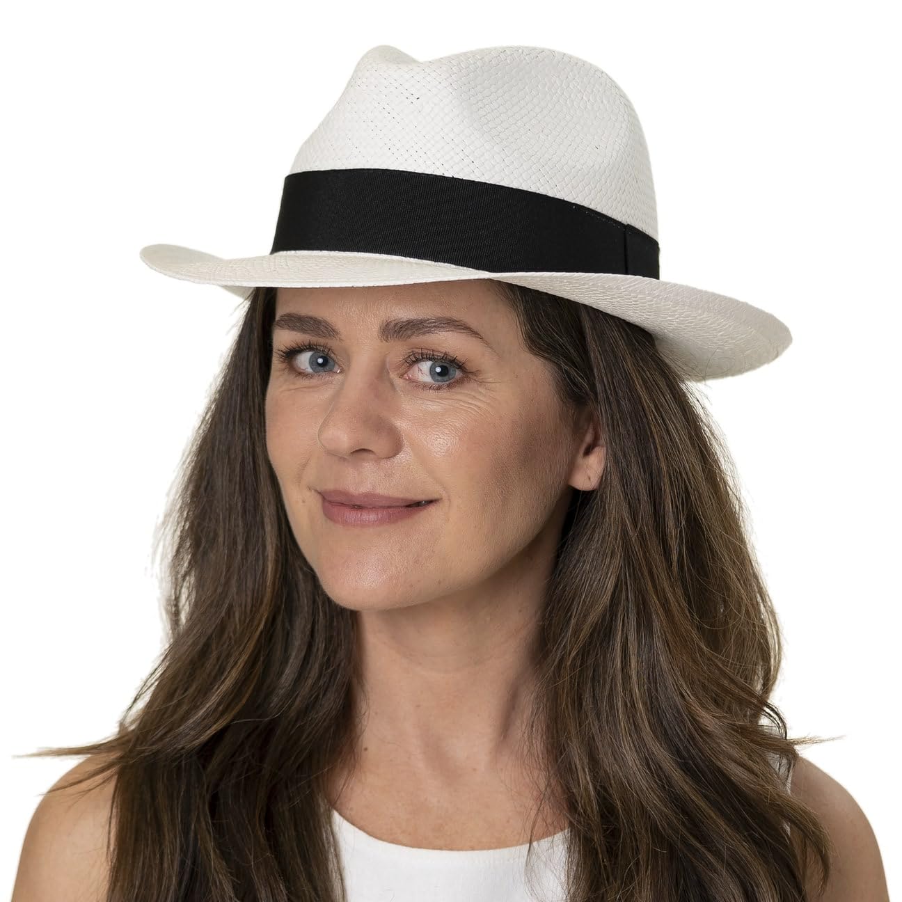 CAPPELLISHOP White Mountain Cappello di Paglia Bogart Fedora Prodotto in Italia Uomo Primavera Estate