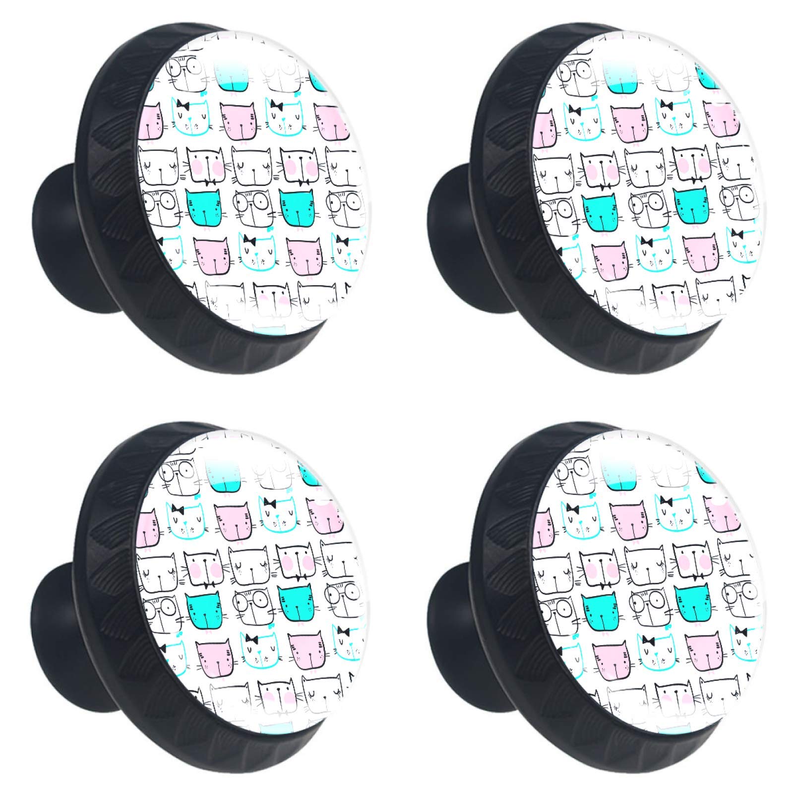Boutons de tiroir en cristal chat pour remplacer une poignée cassée de meuble de bureau