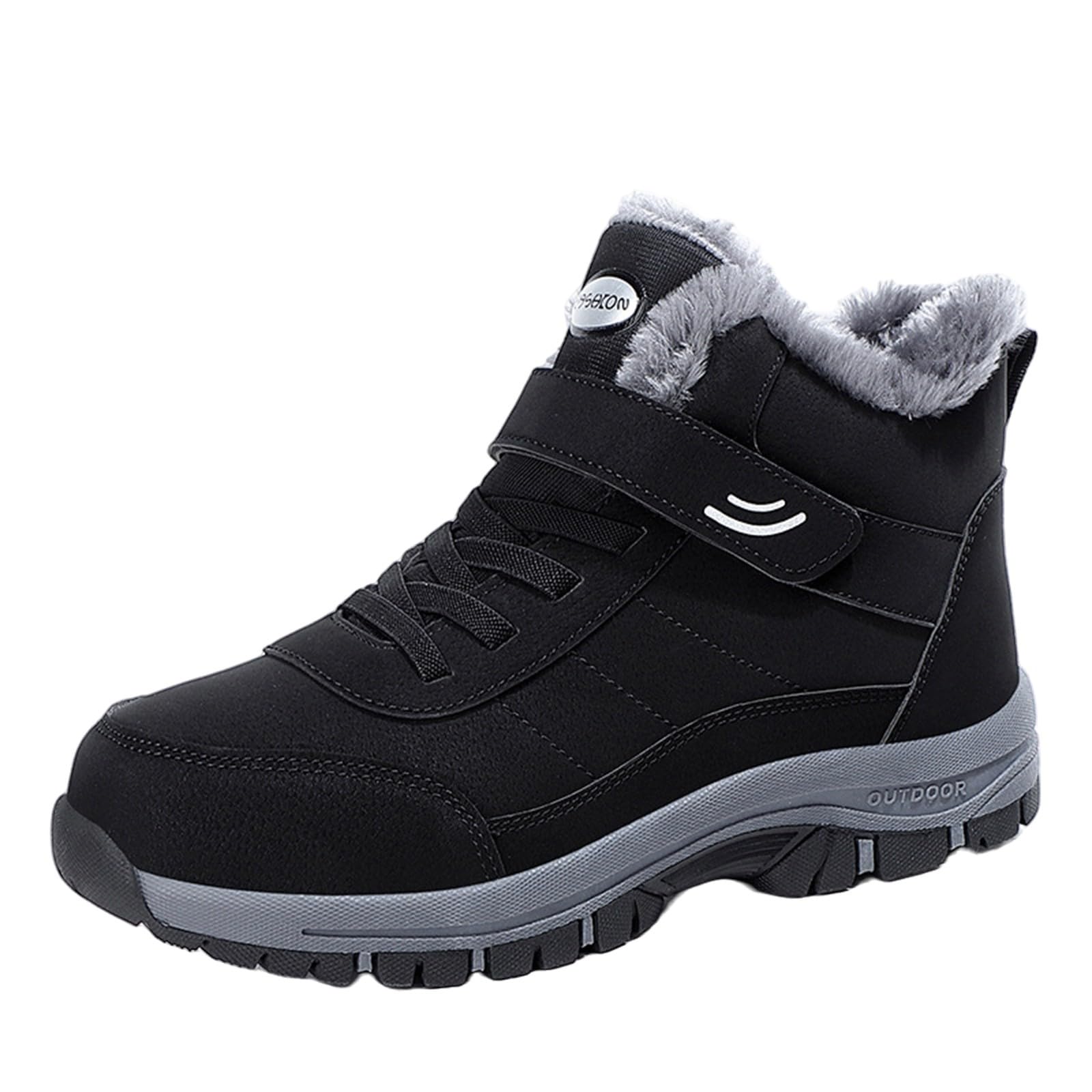 Bottes de neige chaudes homme doublées fourrure avec sangle