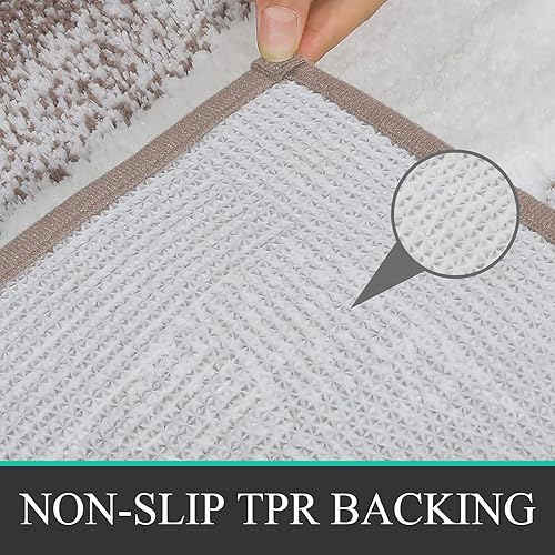 Miniatura 5 de Bsmathom Juego de alfombras de baño de 3 piezas, alfombras de baño peludas de felpa antideslizantes, lavables, alfombra de baño de microfibra