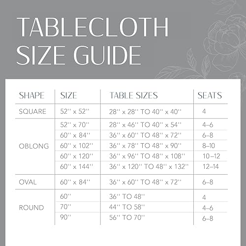 Miniatura 6 de Elrene Home Fashions Camile - Mantel de vinilo resistente al agua y a las manchas con reverso de franela, 60 x 84 pulgadas, ovalado, marfil