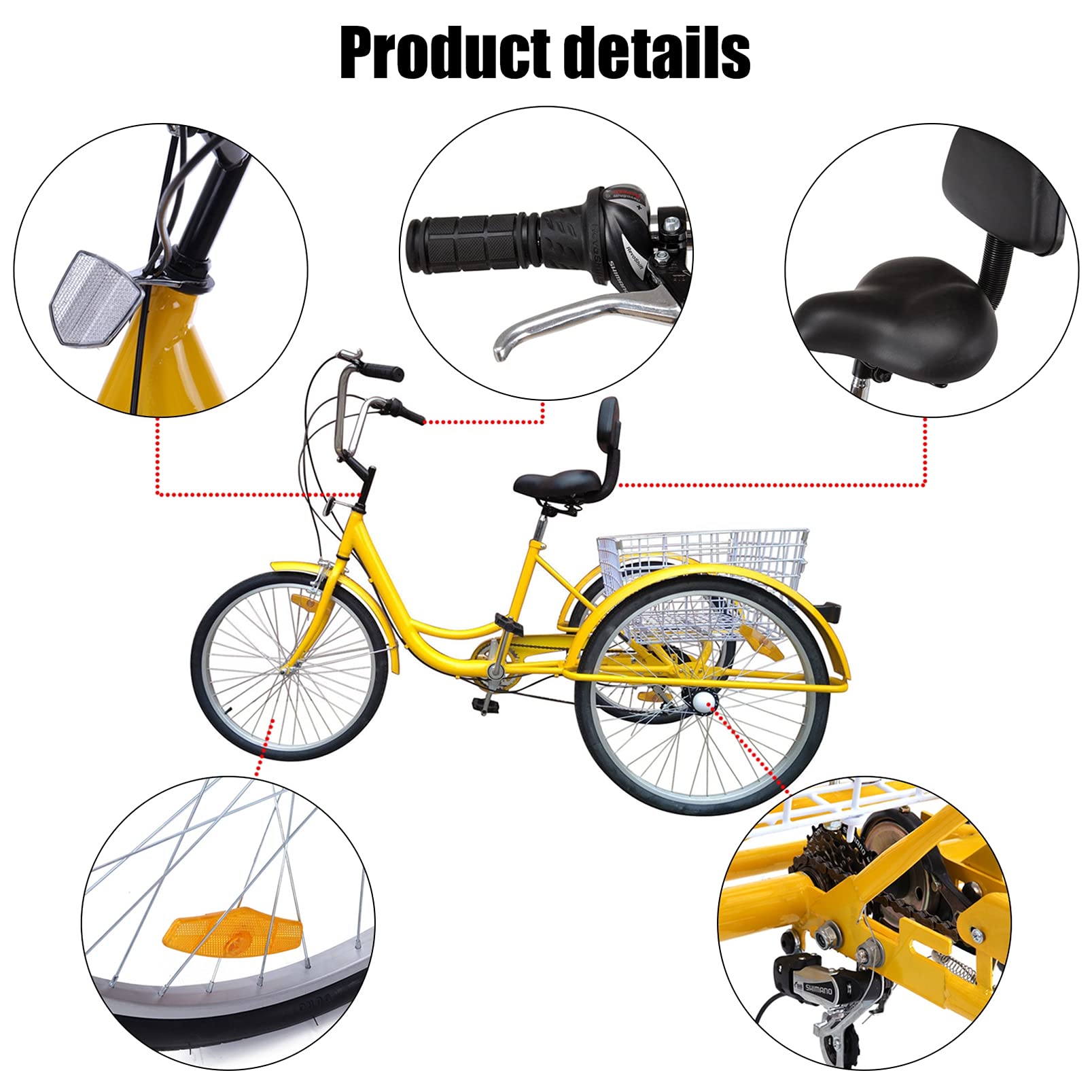 Amazon.co.jp: 大人の三輪車7スピード、大人のマウンテントライク24