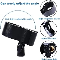 Vista 3 de Clip de micrófono grande, abrazadera de micrófono universal de alta resistencia con cabeza ajustable y ángulo de bloqueo y hilos de acero