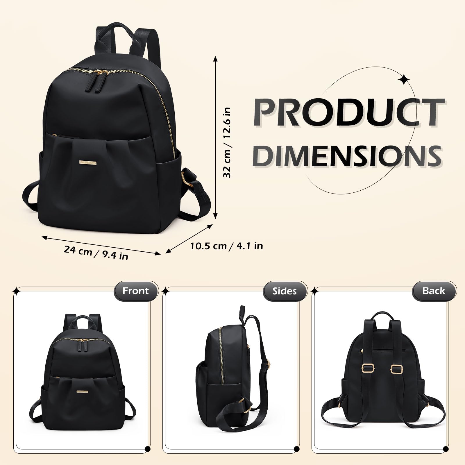 Mochila Mujer Pequeña Mochilas Portátil 13 Pulgadas Ordenador Backpack Mochila Bolso Mochila Viaje Antirrobo, Impermeable Casual Mini Backpack para Oficina Universidad Compras Uso Diario
