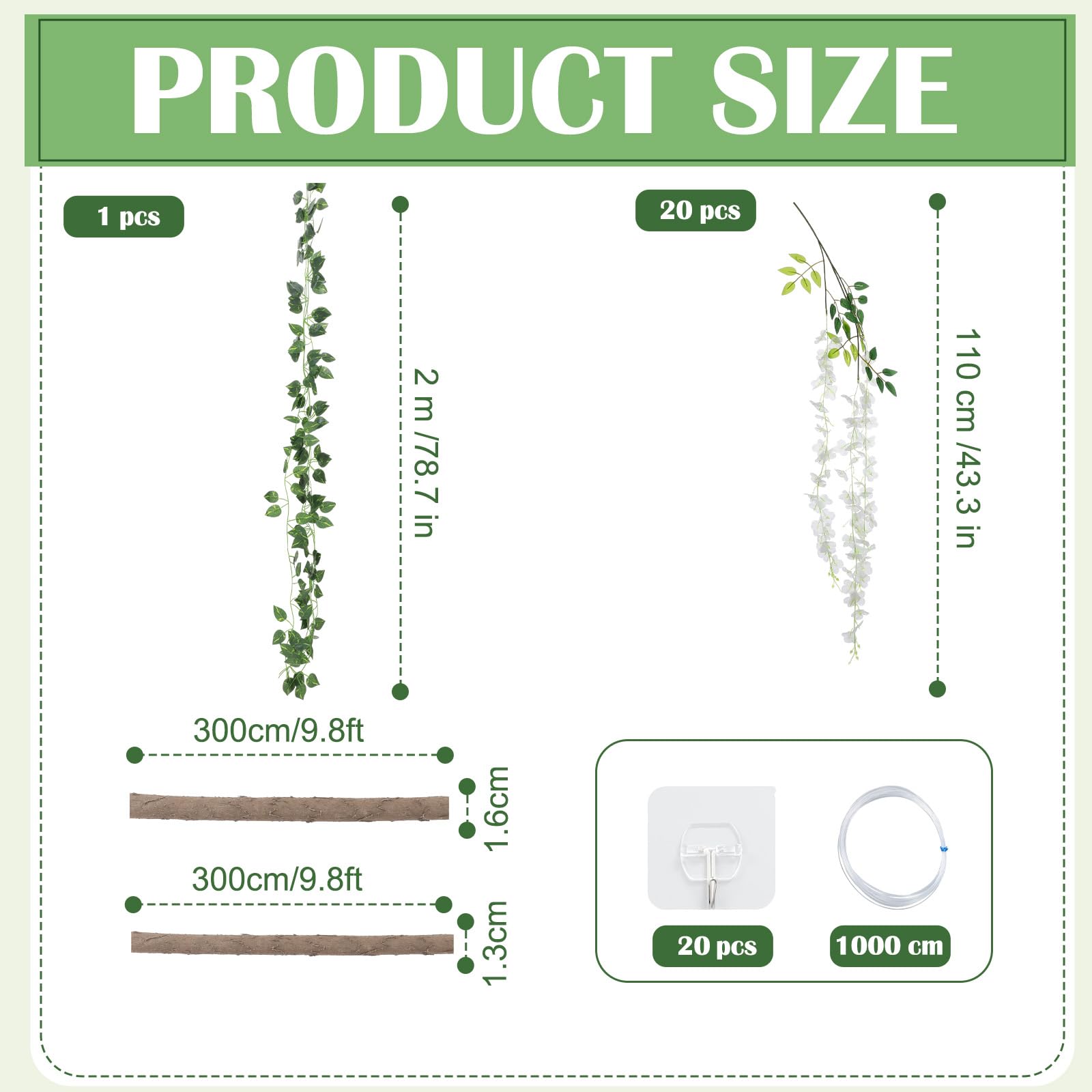 Bucherry Set di decorazioni incantate, rampicanti artificiali da appendere, per aule, fiori di glicine, soffitto, stravaganti, feste fatate, interni ed esterni, casa, giardino, fai da te