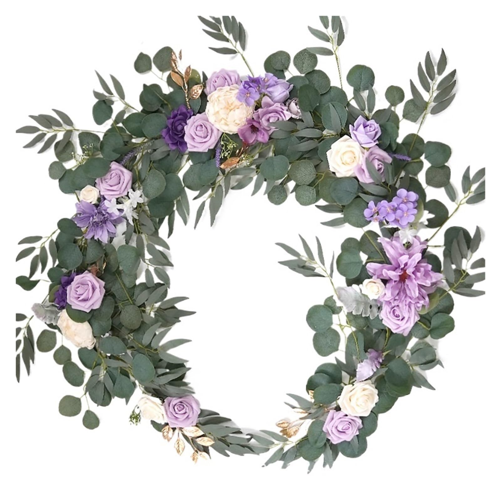 Guirnalda de FloresArtificiales Guirnaldas de Flores for Caminos de Mesa, centros de Mesa de Novios for decoración de Bodas(Lilac)