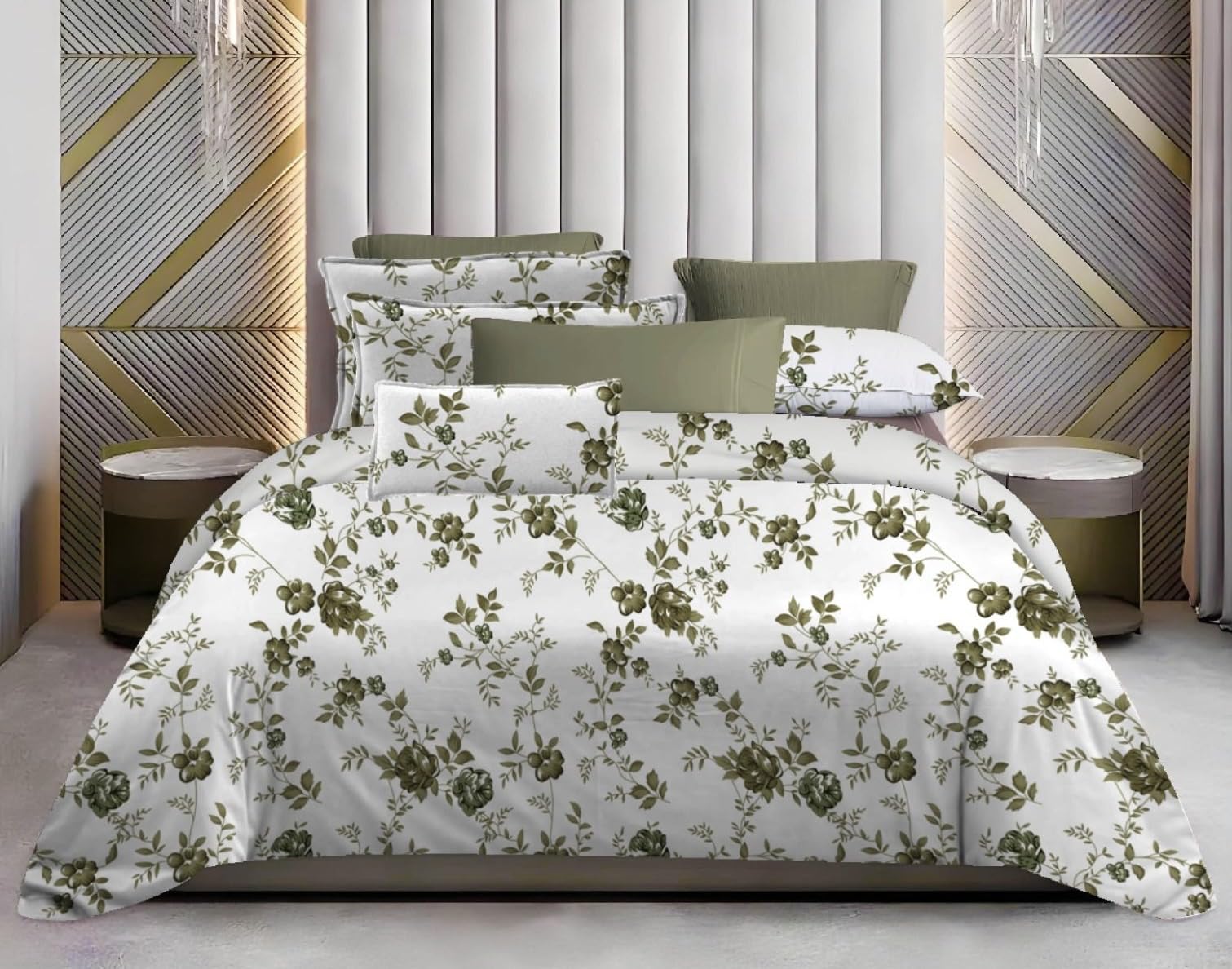 Home Satin Stripe Duvet Covers Double Bed Premium Cotton- Quilt/Comforter/Rajai Cover for Home, Hotels, Guest House, Resorts- 91 X 101inches (Multicolor 05)-image-27