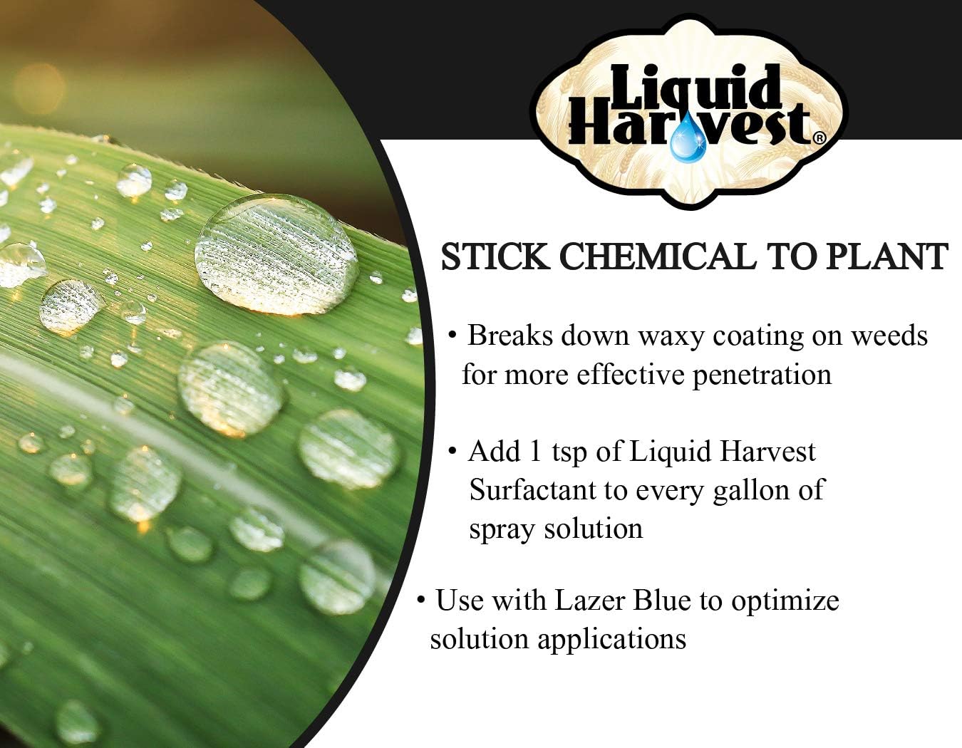 Liquid Harvest Lazer Blue Spray Pattern Indicator 8 oz, Surfactant 16 oz, and Mesotrione 16 oz Bundle for Effective Weed Control