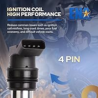 Vista 4 de ENA Juego de 6 bobinas de encendido compatibles con Volvo Land Rover LR2 S60 S80 V70 XC60 XC70 L6 3.0L 3.2L Turbo Reemplazo para 306842450 LR002954