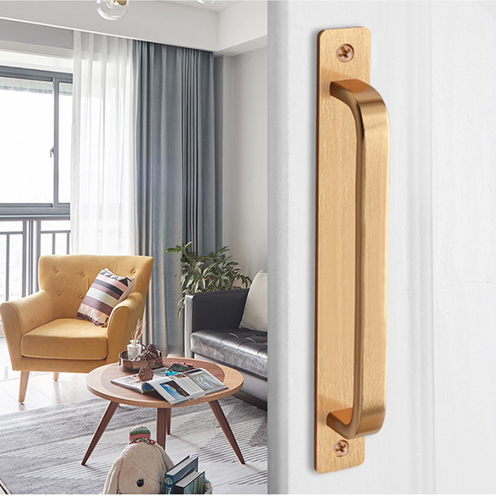 Joytey 4 Packs Door Handles Cabinet Pulls 8.35x0.98 in D Pull Handle with Screws Large Handle Pulls for Garage Gate Shed Barn Wadrobe Cupboard Doors Window Hotbed Drawer Dresser - Image 2