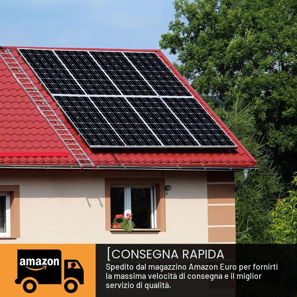 DOKIO Pannello Solare 100W 12V Monocristallino Fotovoltaico