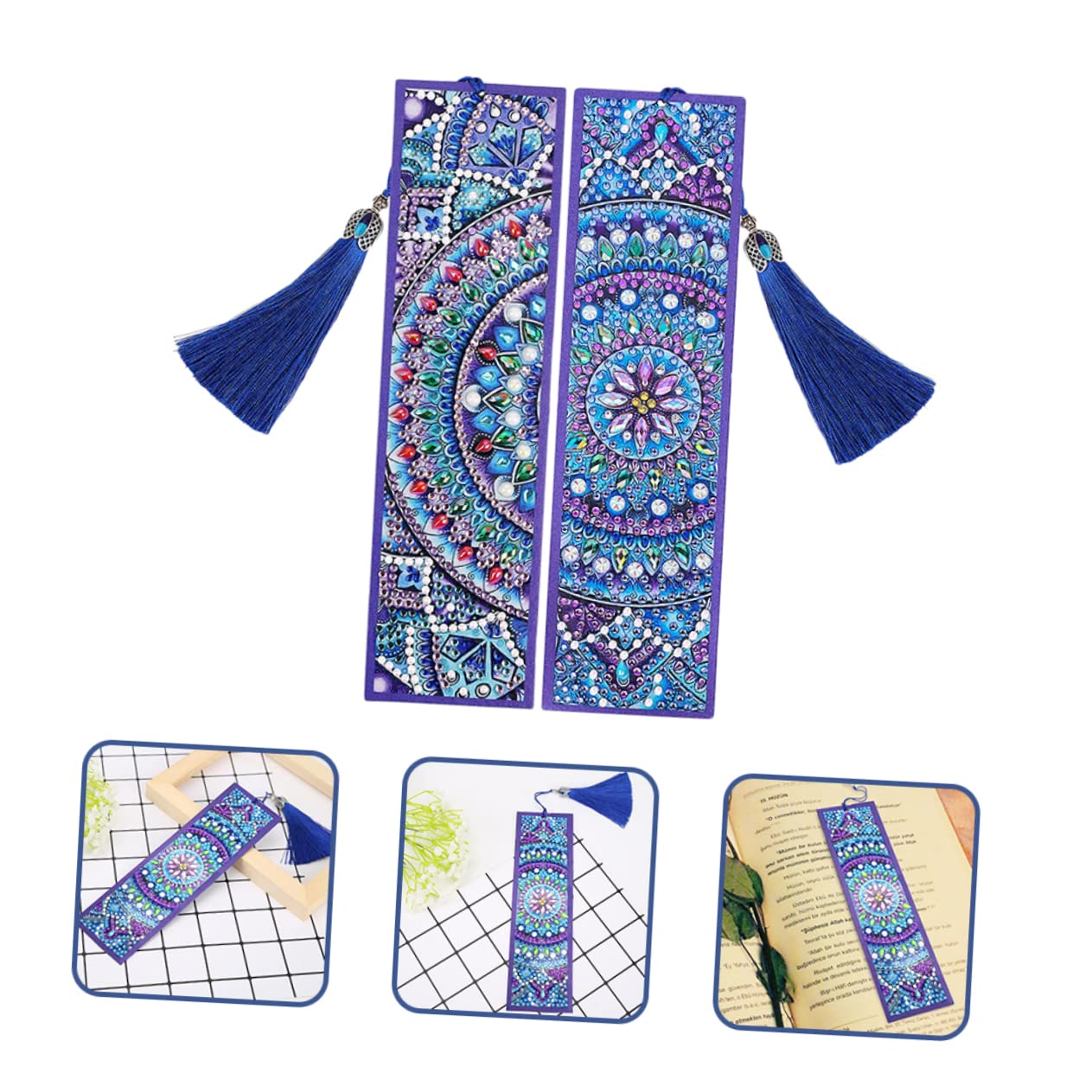 Housoutil 3 Set Segnalibri Artigianali Con Decorativi Kit Diy Con Nappa E Accessori Facile Realizzare Per Regali E Decorazioni 2 Pezzi*3