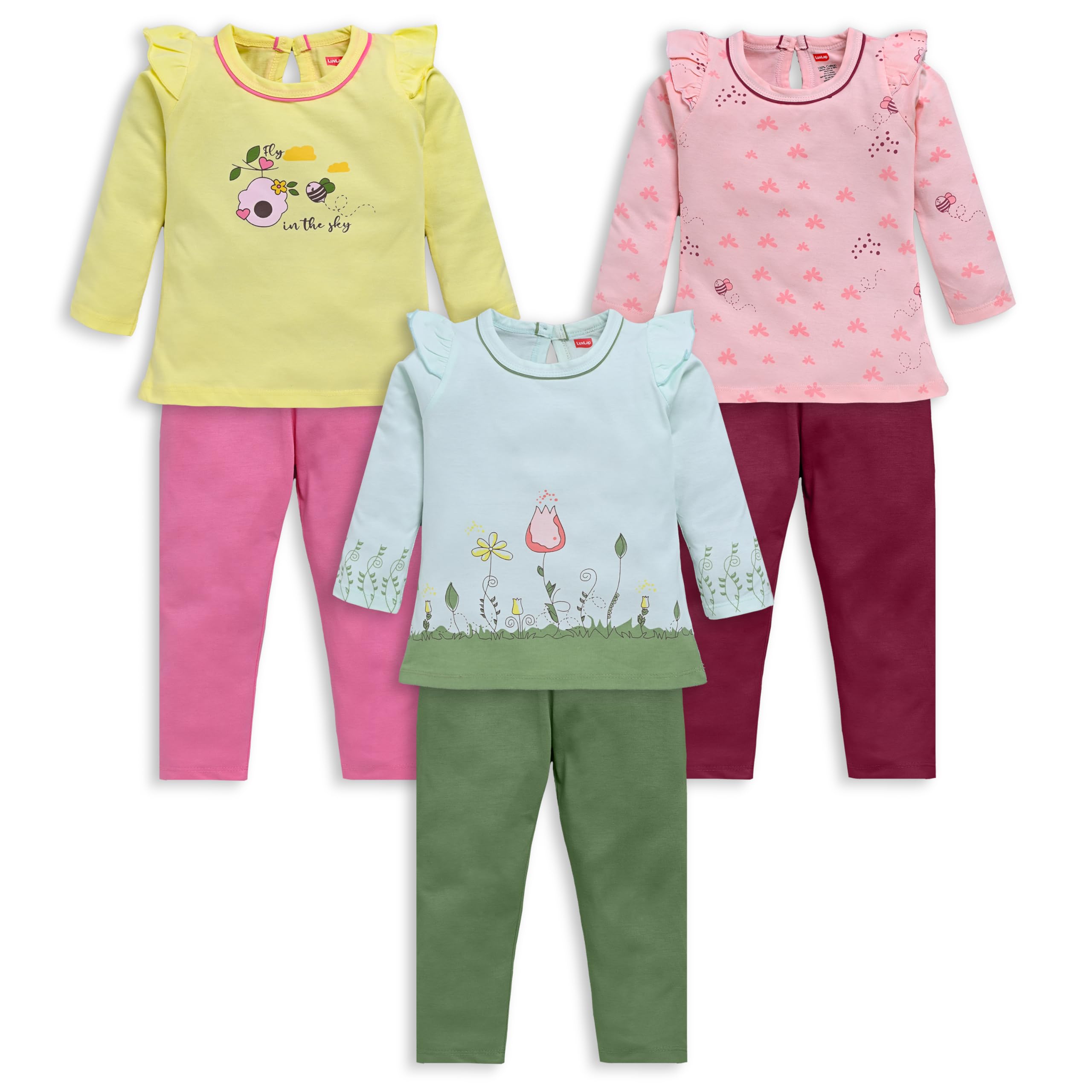 luvlap Girls Cotton F/S Top & Pyjama Set-picture-39