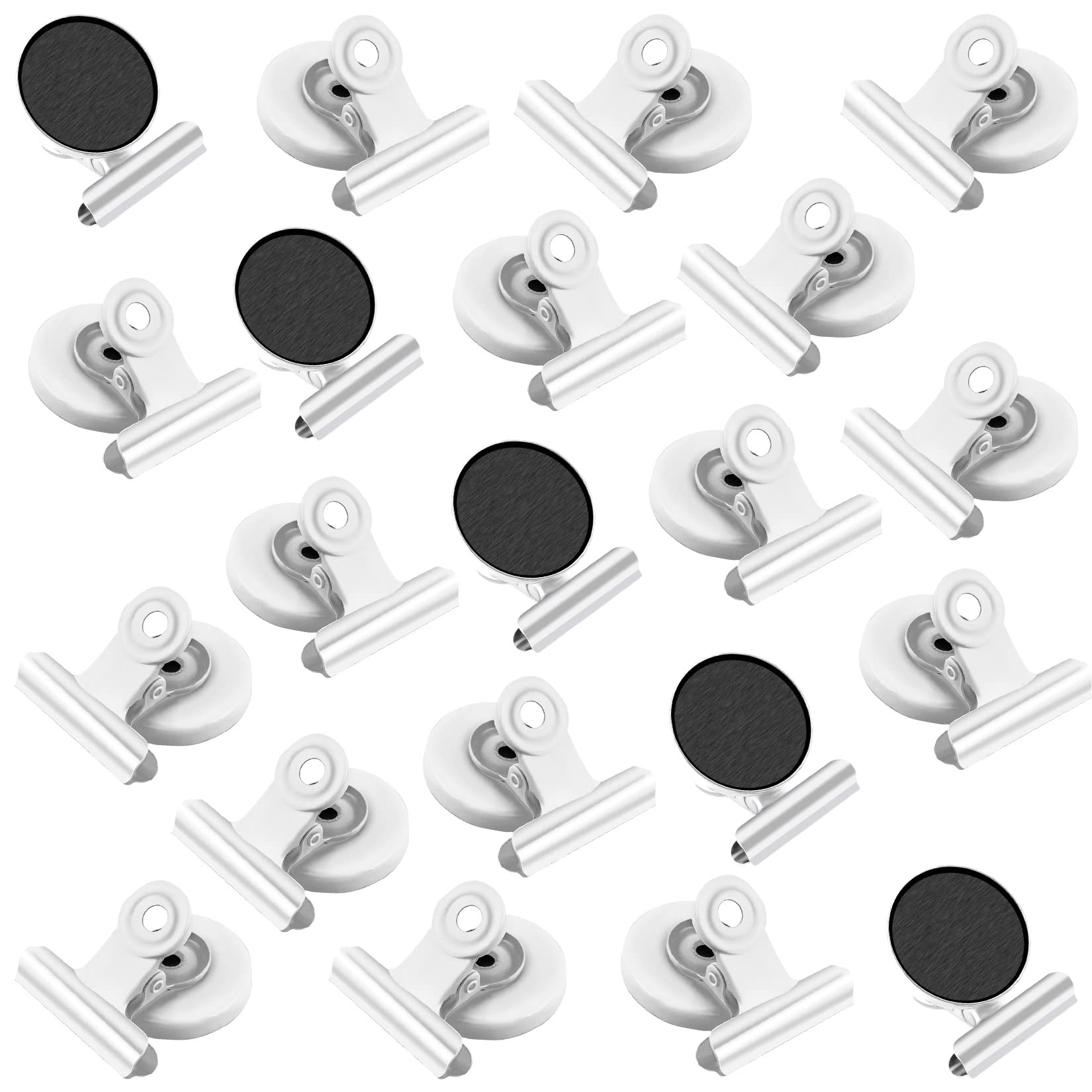 VNDUEEY 20 Pack Magnetic Paper Clip Dispenser Holder, Paperclip Dispenser for Desk, School, Office, Fridge Magnets Refrigerator Magnets, Magnet Clips