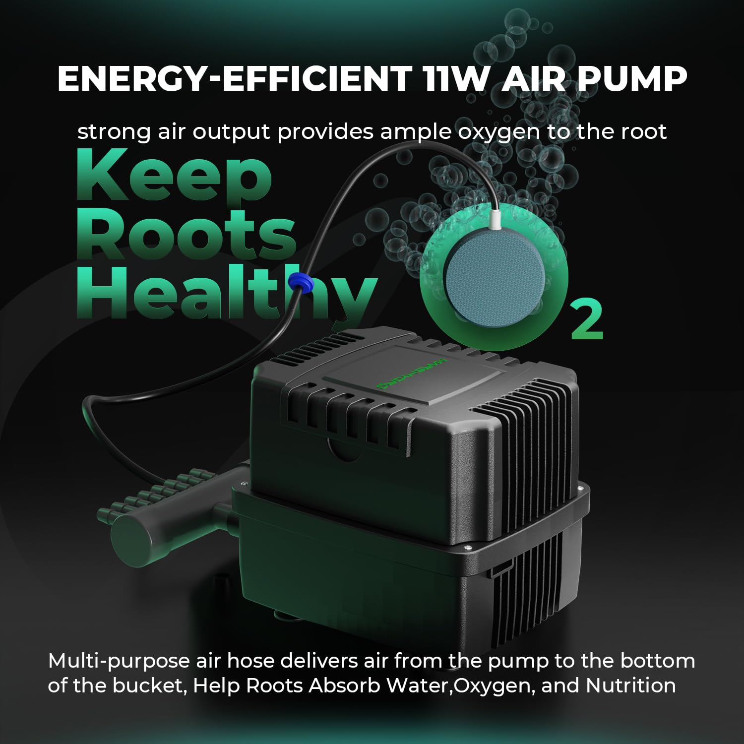 MARS HYDRO DWC Hydrokultur Anbausystem 5 Gallonen Tiefwasserkultur mit 11W Luftpumpe, Mehrzweck-Luftschlauch, Luftstein, 4 Eimern und Topf-Tropfkit