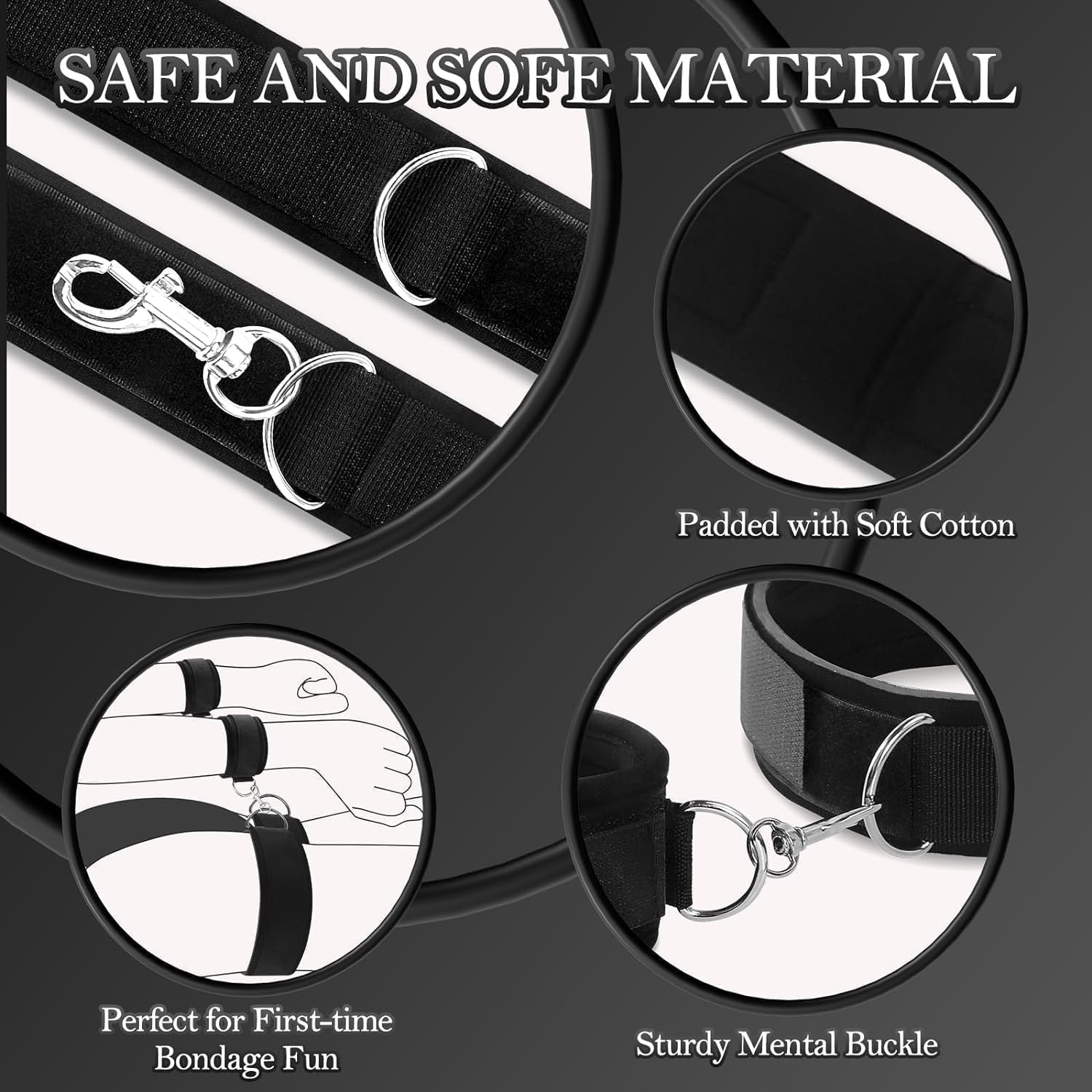 B-D-S-M Sangle Yoga Epais menottes kit accessoires réutilisables