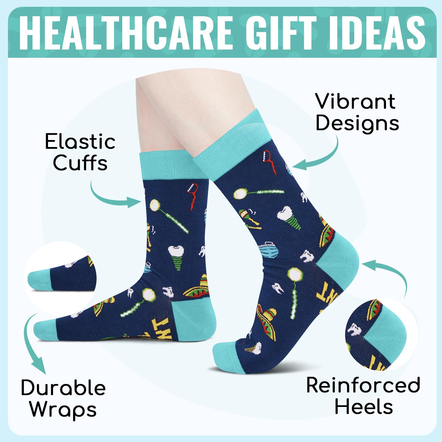 HAPPYPOP Surgeon Gifts for Men Women - Chiropractor Pharmacy Technician Gifts Socks