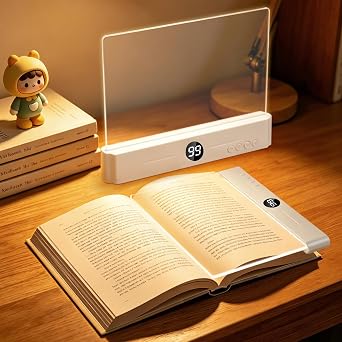 LED Book Light Night Light 2 in 1, Full Page Flat Panel Book Lamp Rechargeable , Eye Care Reading Light with 3 Color Modes, Stepless Dimming & Timer, Clip Book Light, Gifts for Book Lovers Women Kids