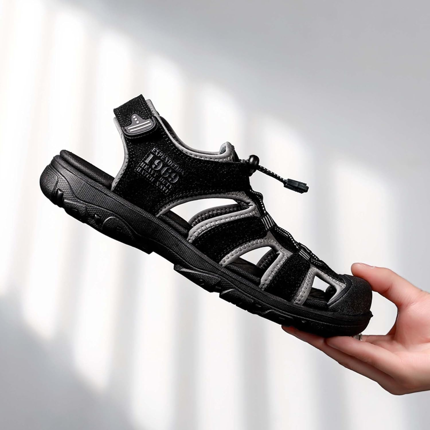 Men's Outdoor Hiking Sandals, Closed Toe Athletic Sport Sandals, Lightweight Trail Walking Sandals, Summer Water Shoes，Fisherman's Sandals，Hiking Sandals