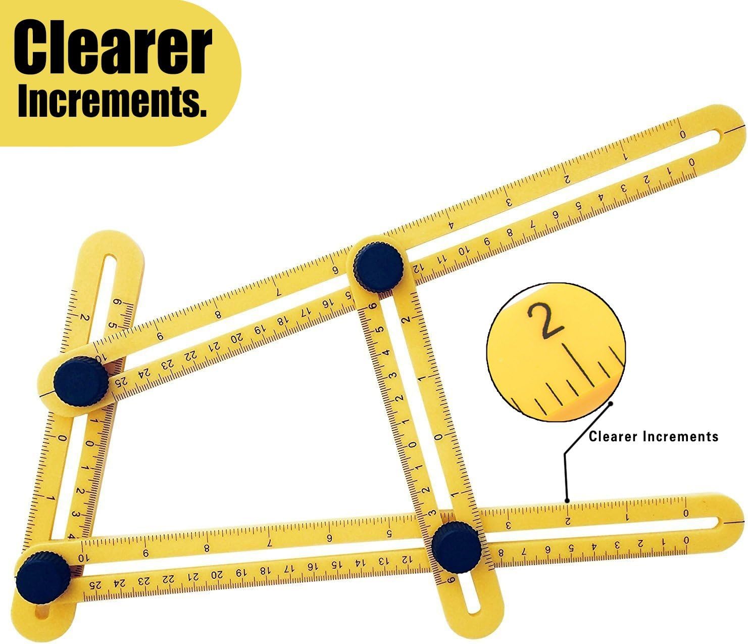 Multi Angle Measuring Tool, Adjustable Angleizer Template Tool for All Angels and Forms, Accurate Multi Angle Measuring Ruler Angle Ruler Angles & Shapes Finder