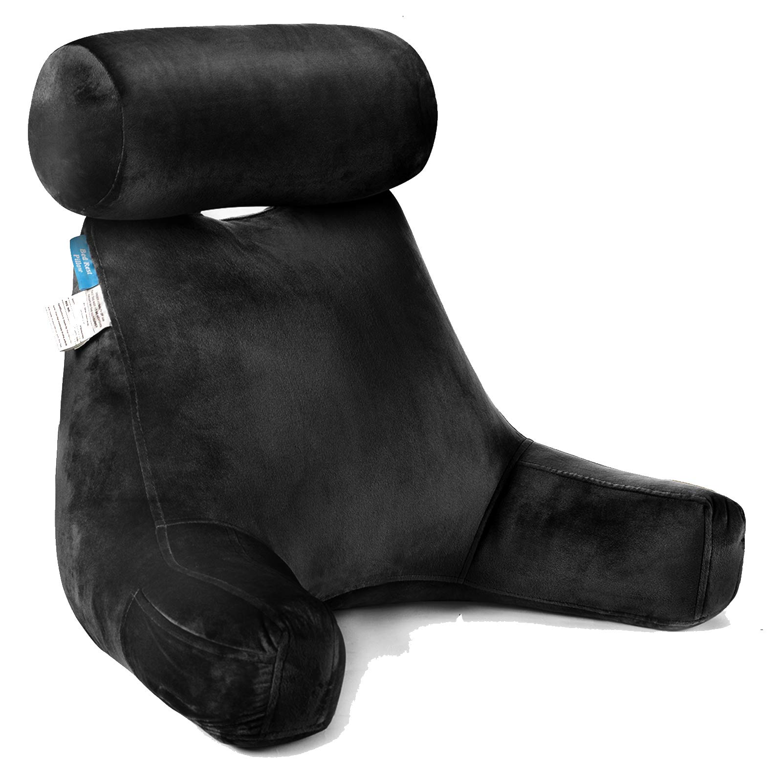 ZOEMO Bed Rest Reading Pillow, Big Bedrest Pillows with Arm Rests and Neck Roll Pillow, Armrest Pillows for Reading Watching TV in Bed Floor or Sofa