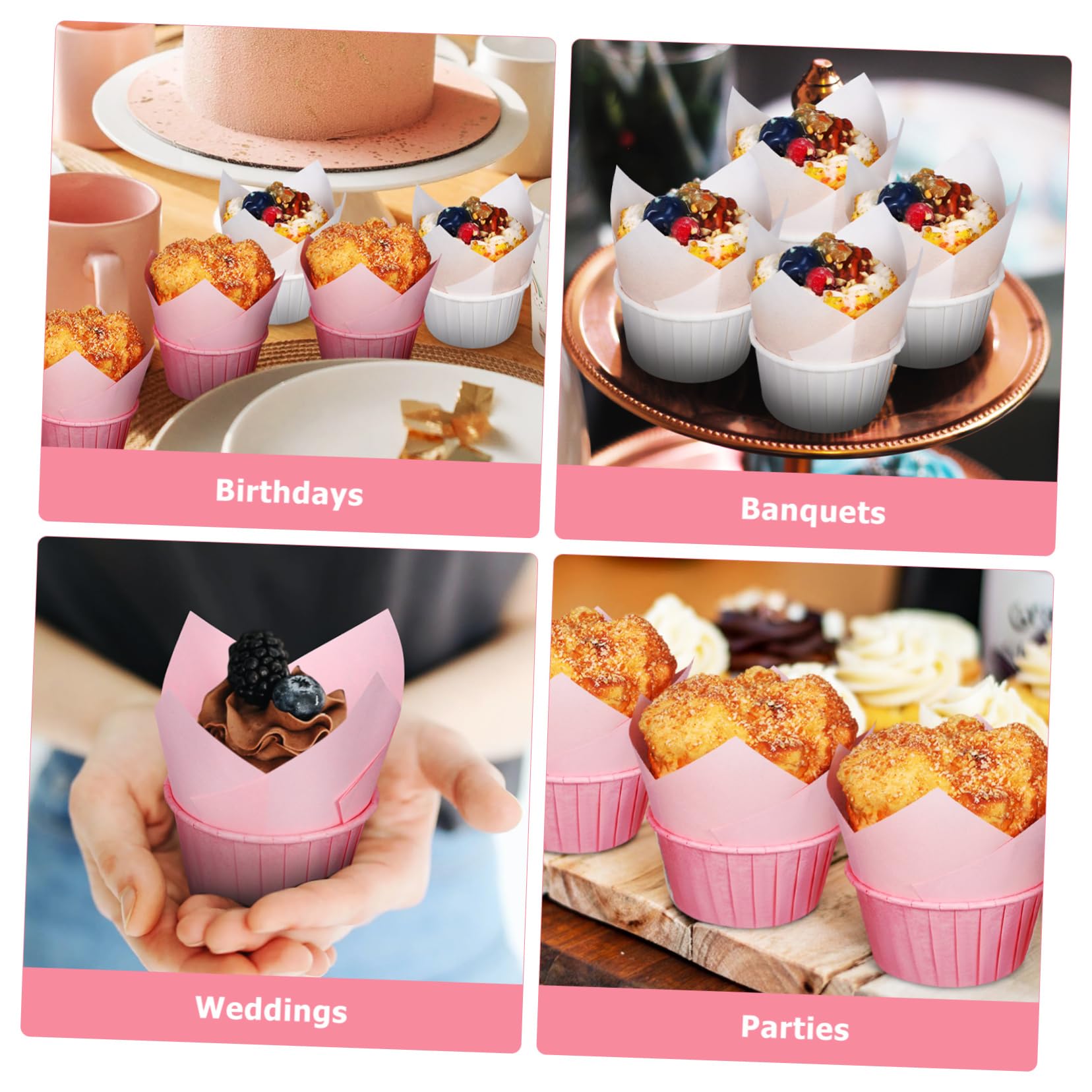 Moldes de Papel para Muffins 200 Piezas de Papel de Hornear | Uso Desechable, Superficie Lisa y Resistente a Altas Temperaturas, para Fiestas y Cumpleaños