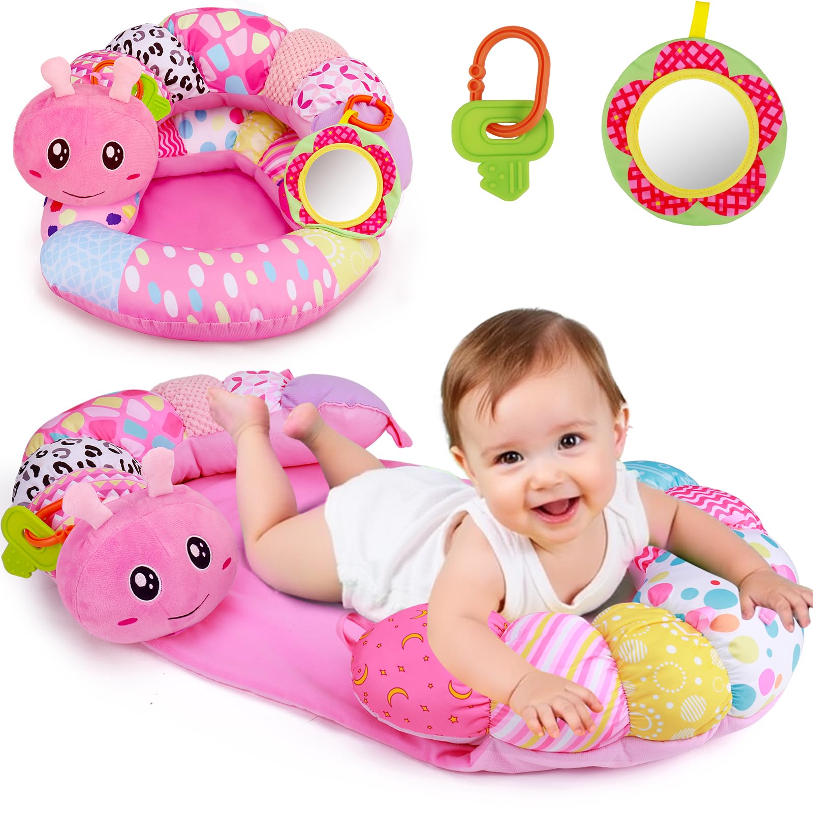 Amazon.com : 2 in 1 Baby Tummy Time Mat & Support Seated Pillow