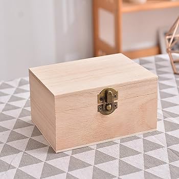 Amazon.co.jp: Guolich 蓋付き木箱 蓋付きボックス 宝箱 蝶番蓋