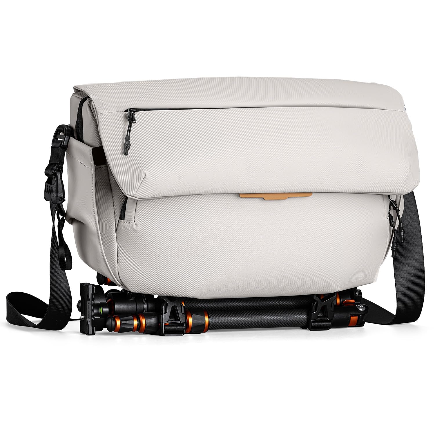 K&F CONCEPT Camera Sling Bag, Camera Bag for DSLR and Lenses, Single Shoulder Camera Case 2 in 1 Use for Everyday Crossbody Bag with Tripod Holder (White)