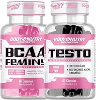 Kit 1x BCAA Feminy 60 Cáps Pós Treino ou Pré treino Vitamina B6 Absorção Recuperação + 1 Vitaminas e Minerais 60 Cápsulas Masculino Feminino Boro Zinco Niacina Magnesio Fonte de Calcio