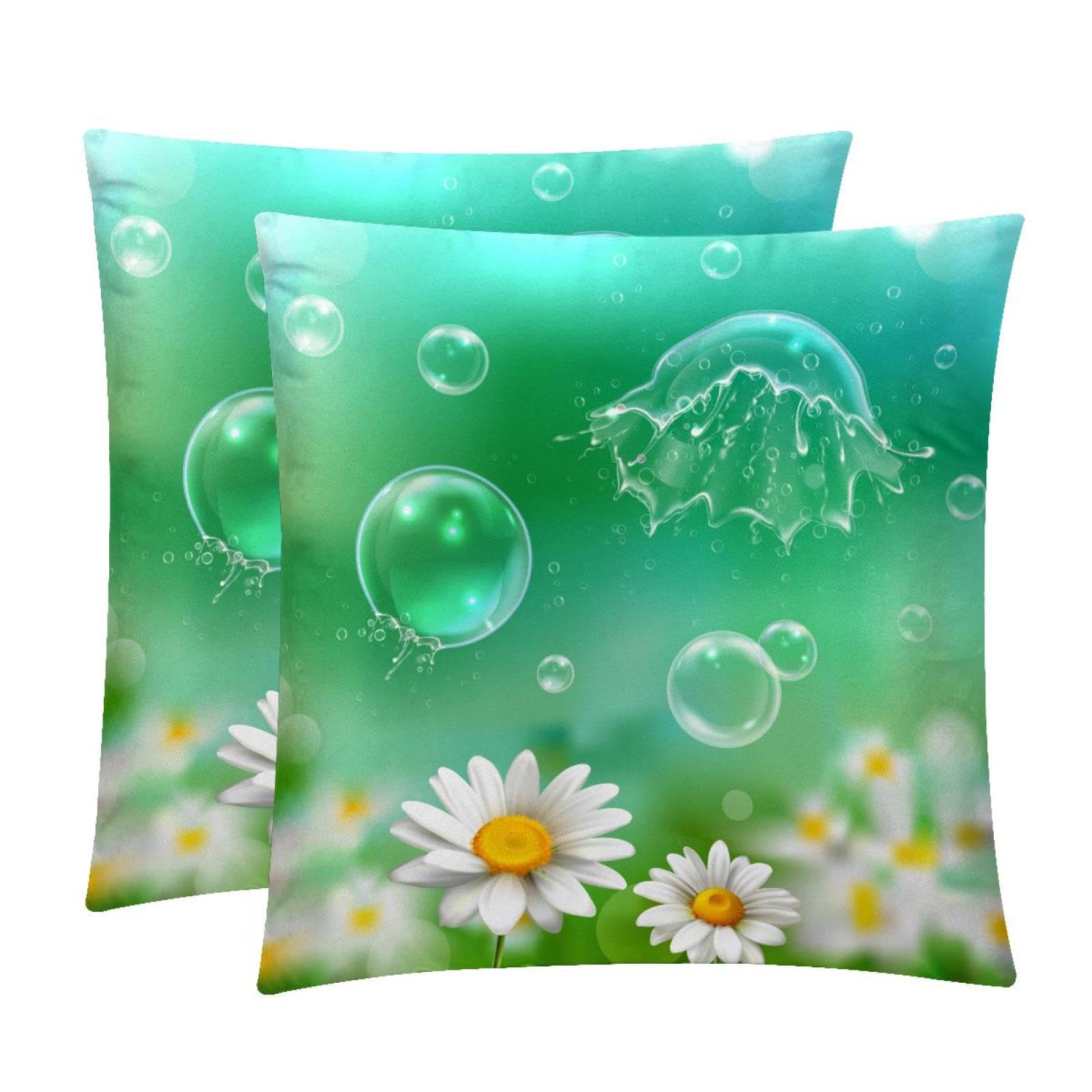 TDGKPZ Bubble Flower Throw Pillow Covers 2 Pack Pillowcases Soft Cozy Pillow Cases For Couch Bed Sofa 45x45cm