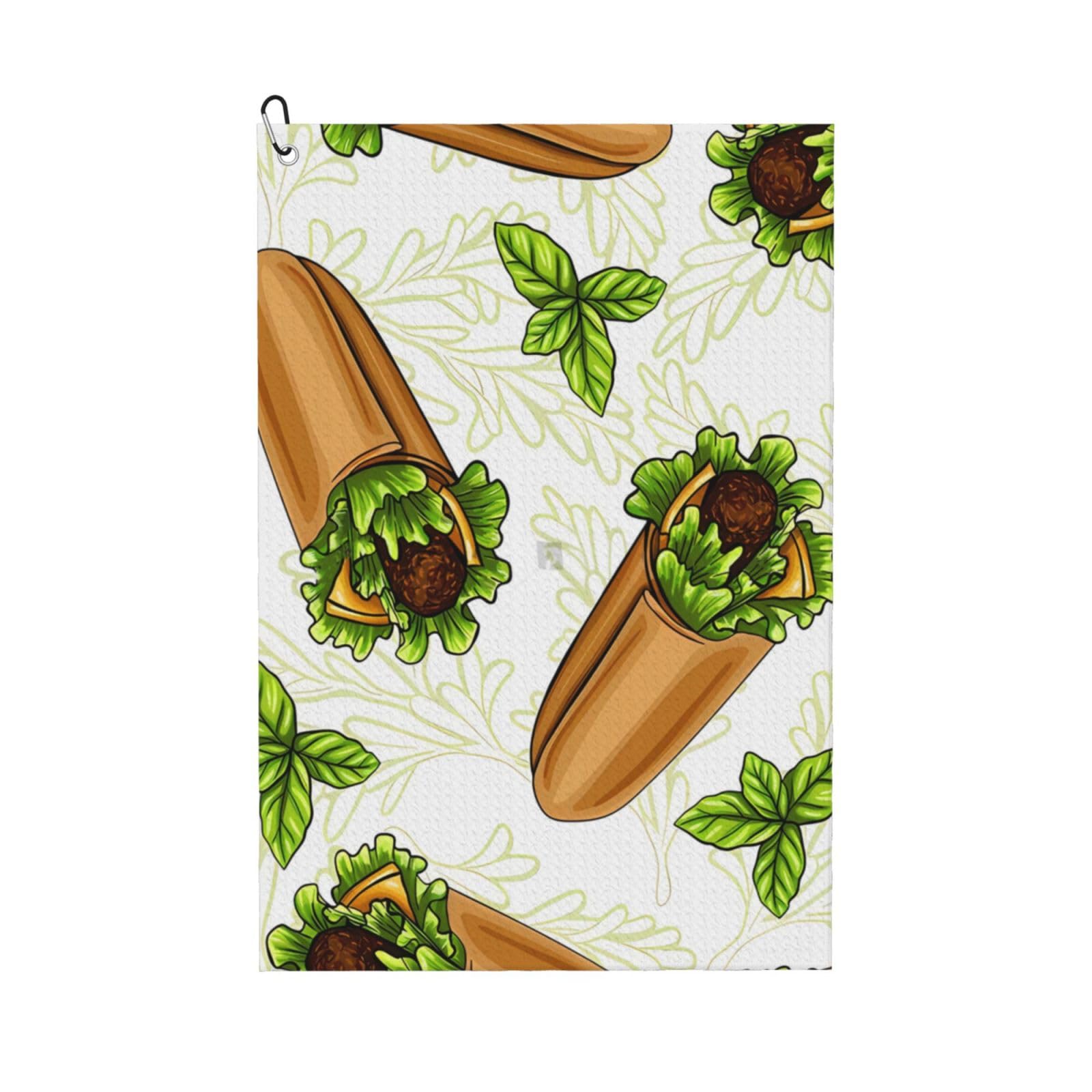 Hnnkloy Vegetable Burrito, 16x24 in Portable Waffle Golf Towels with Carabiner Clip for Golf Bag