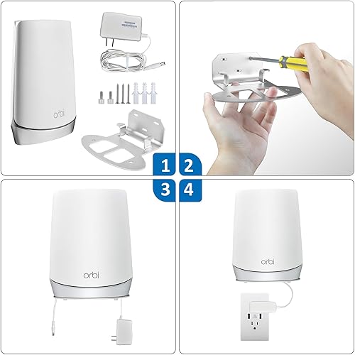 Miniatura 3 de Soporte de pared para Netgbear Orbi WiFi 6 Router con soporte de metal resistente compatible con Orbi WiFi 6 Router RBK753 RBK852 RBK853 RBS750
