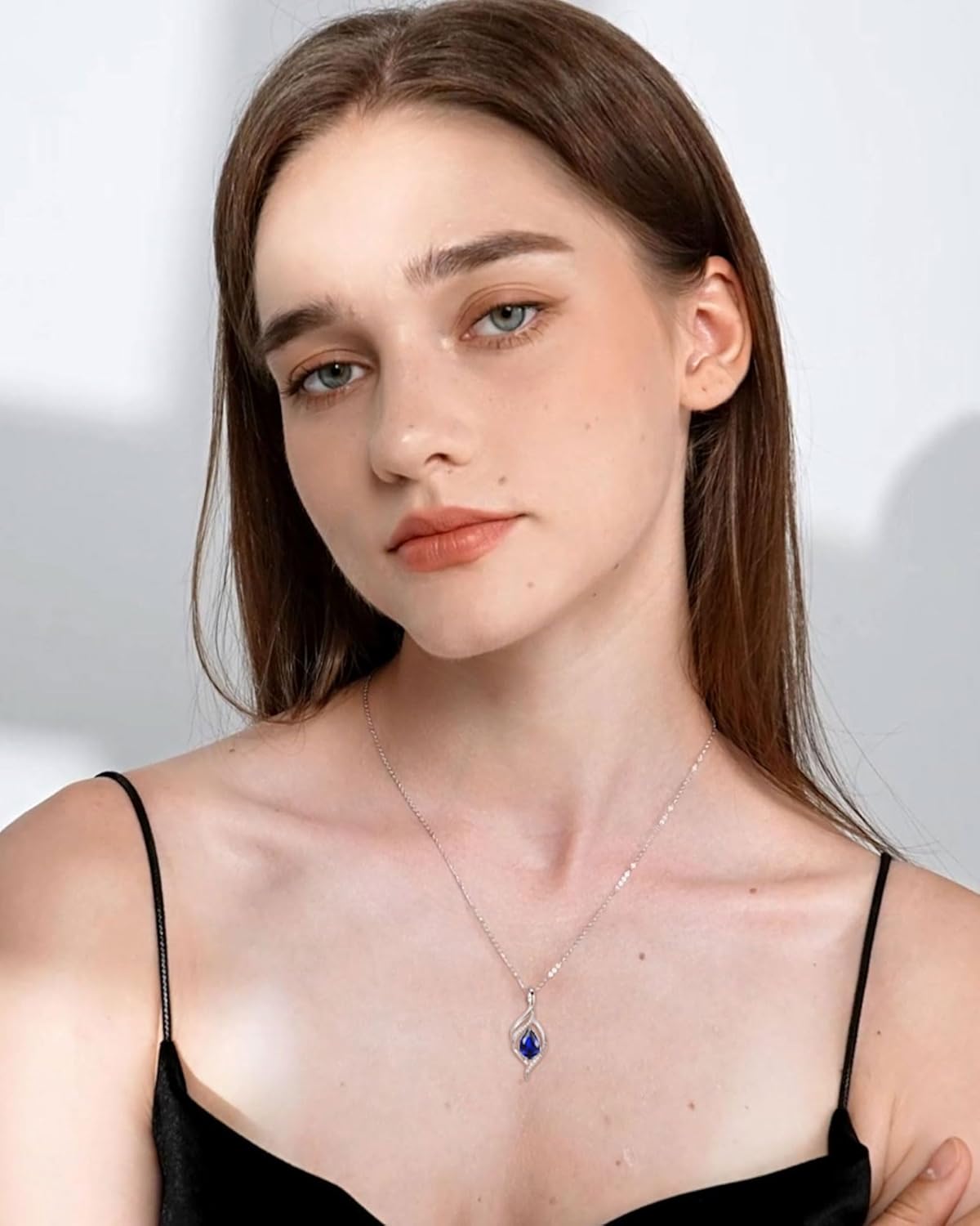 Birthstone Necklaces for Women Teardrop Necklace 925 Sterling Silver Infinity Love Pendant Birthday Jewelry Gifts for Her, 18"+2" - Image 5