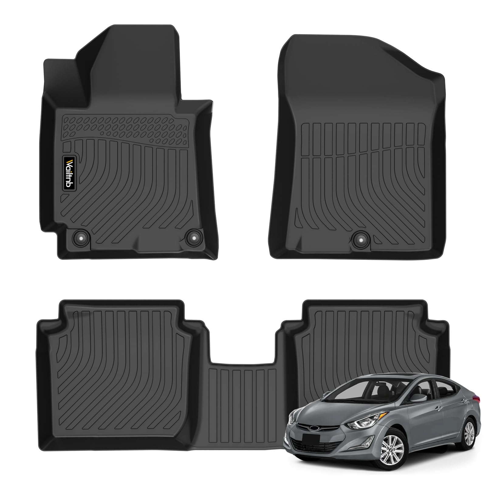 Floor Mats for Hyundai Elantra 2011-2016 All Weather Liners Custom Fit Hyundai Elantra 2011-2016 Durable Accessories