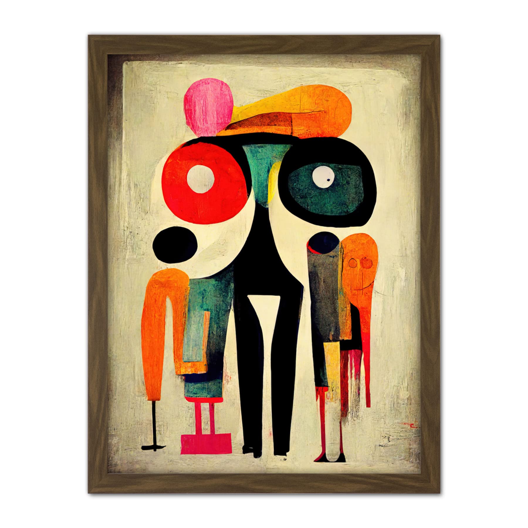 Doppelganger33 LTD Abstract Colourful Pop Art People Artwork Framed Wall Art Print 18X24 Inch