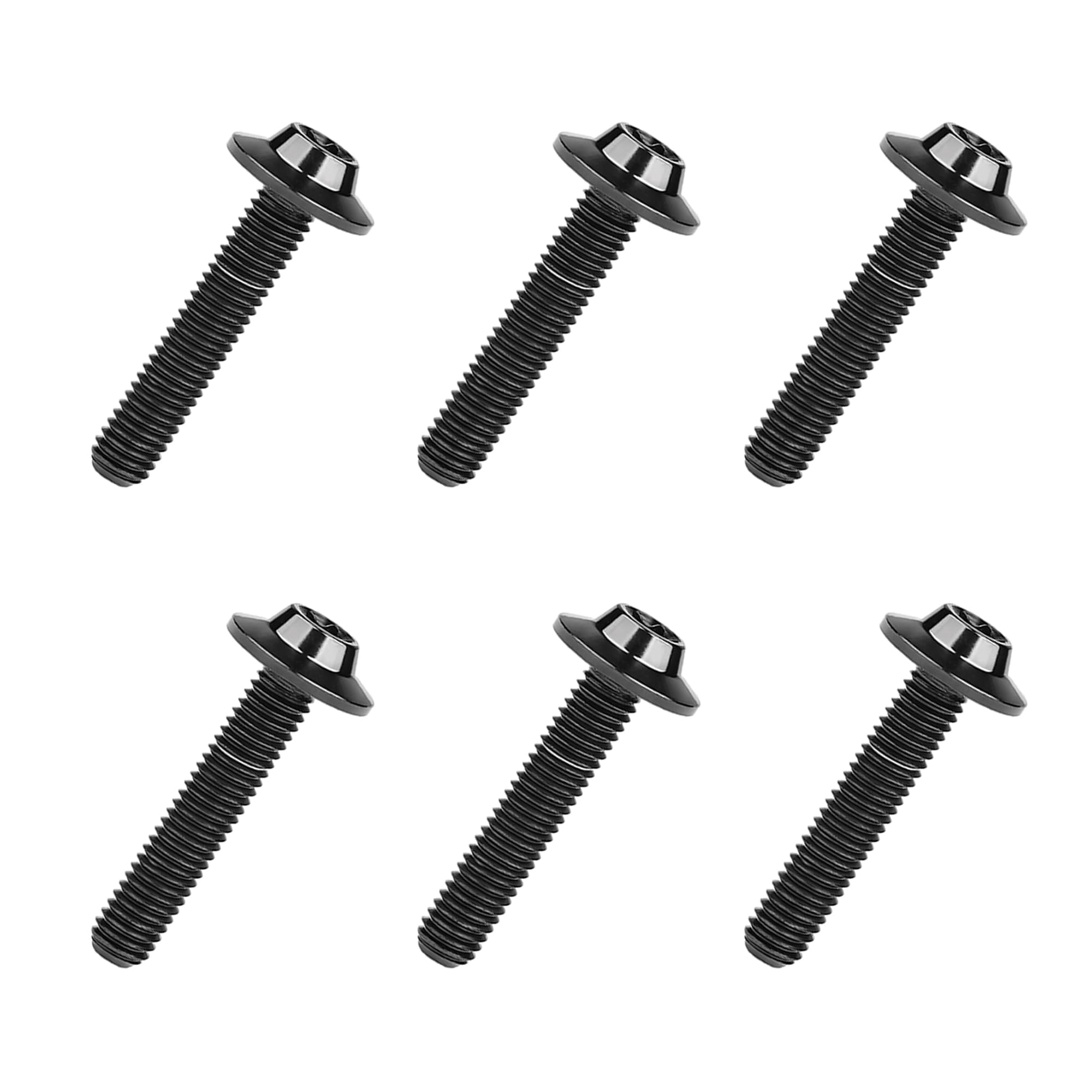 DWAMMEBRS Bolt M5 M6x10 12 15 20 25 30 35mm T25 T30 Torx Head Screw Pack of 6(Black,M5x25mm)
