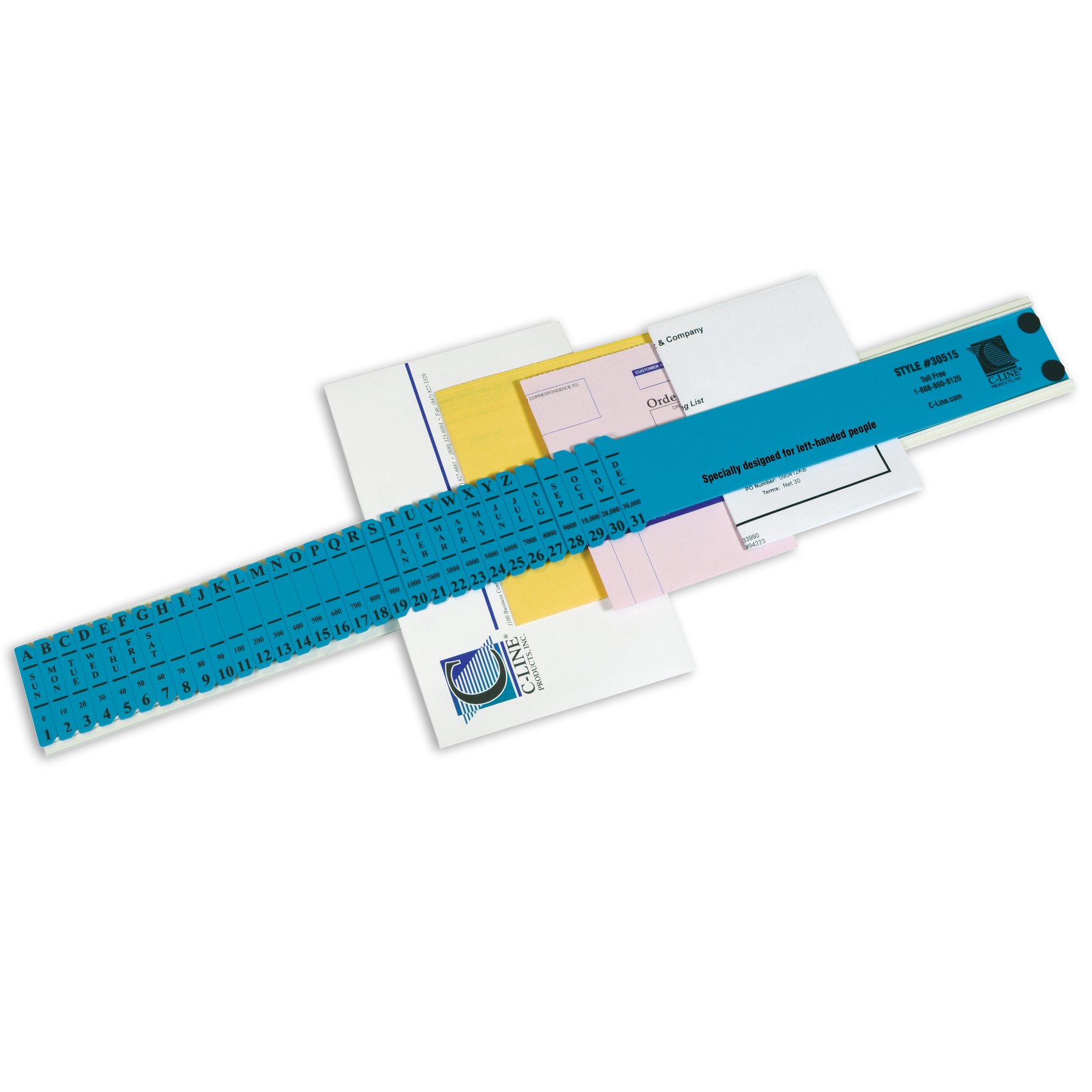 C-Line 2 1/2 x 23 1/2 Inches Left-Handed All-Purpose Document Sorter, Blue (30515), 23-1/2 x 2-1/2 x 5/8 - Image 2