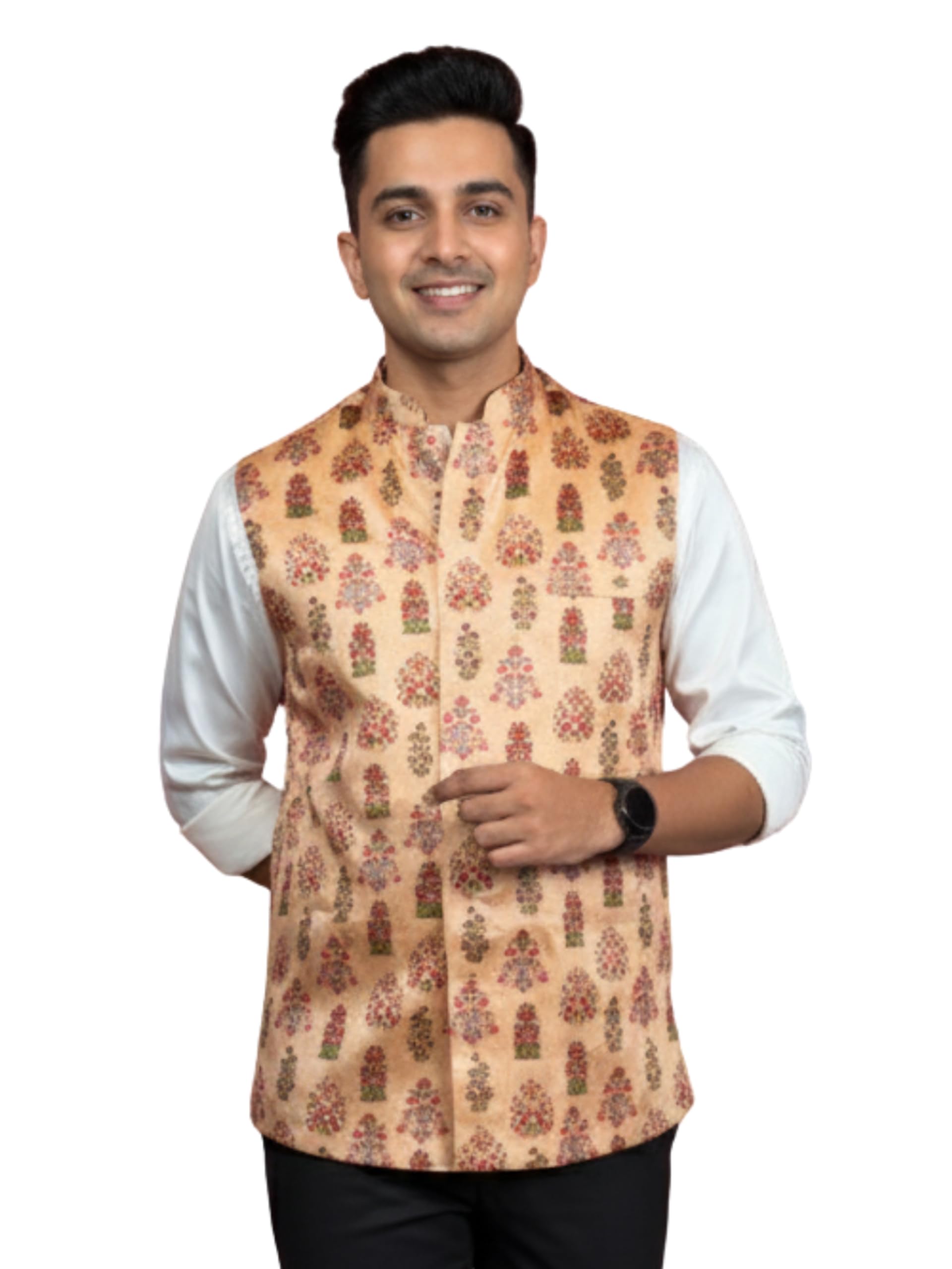 JBN Men's Silk Blend Nehru Jacket