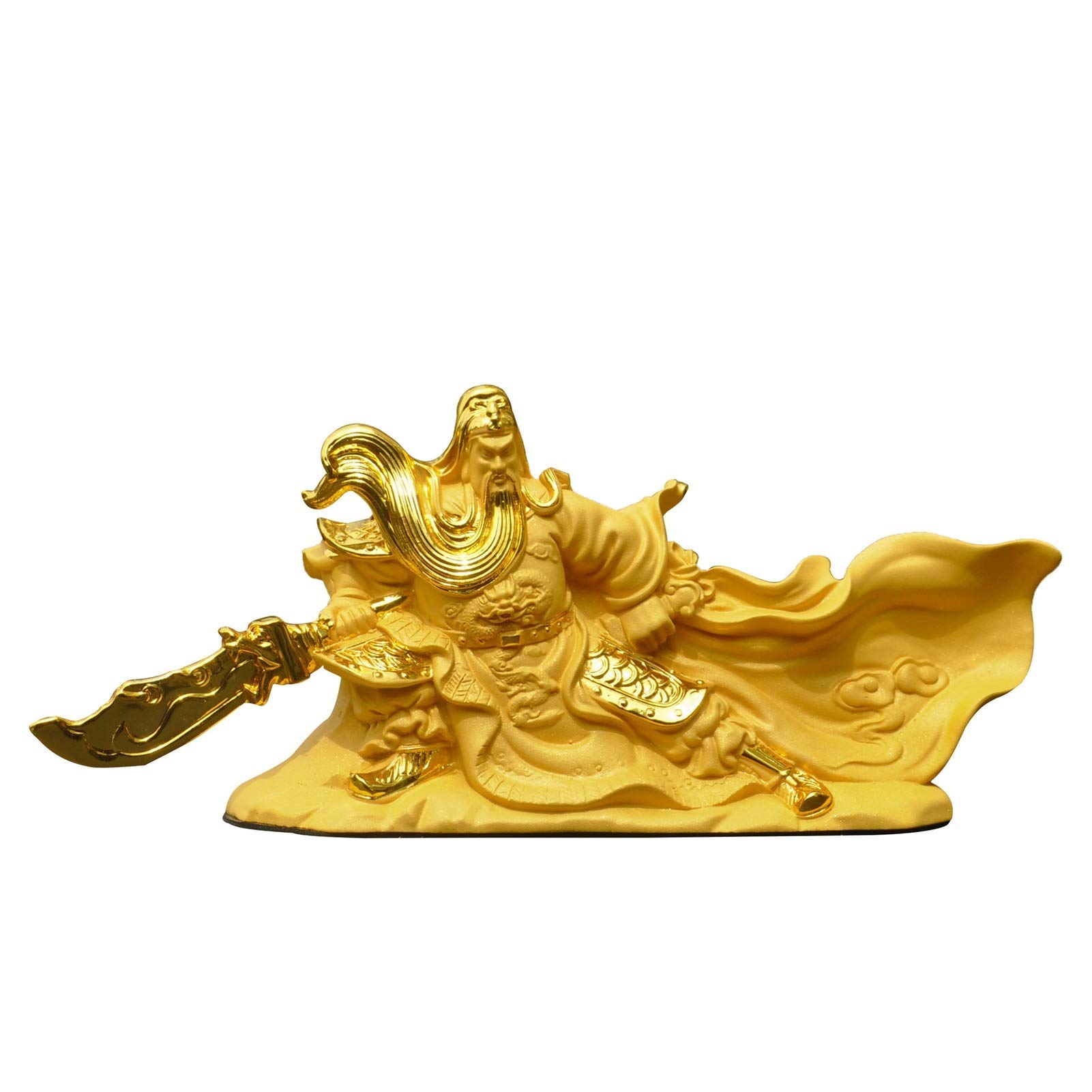 Guan yu Statue Harzstatue von Guan Gong Moderne Kunst Skulptur Guan Yu Buddha Statue Dekoration Statue Auto Sicherheitsdekorationen Heimdekoration (Color : B)