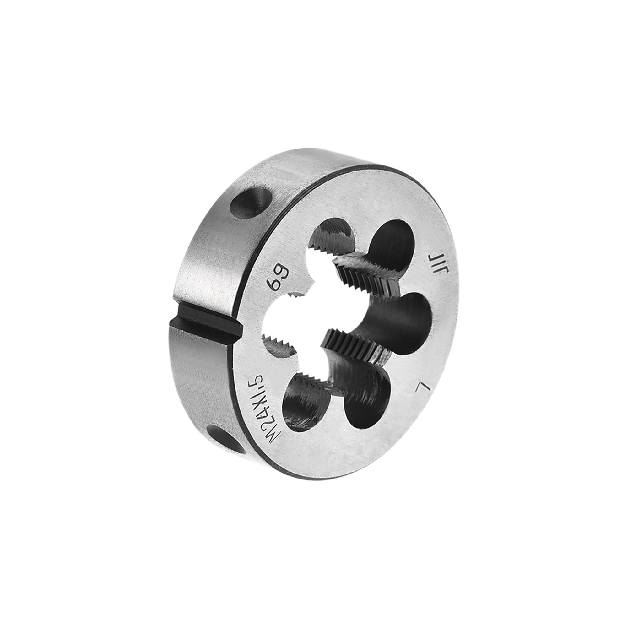 sourcing map M24 x 1.5 Filière Filetage Gauche Main Métrique Rond Machine Alliage Acier